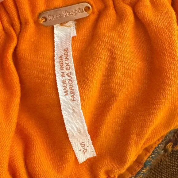 FREE PEOPLE Bohemian Orange Cropped Tube Top - Picture 2 of 3